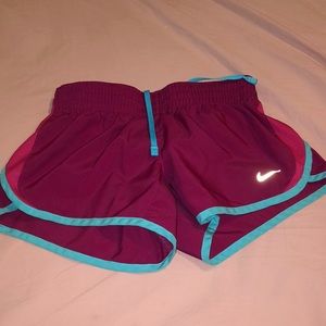 Nike pink shorts with blue